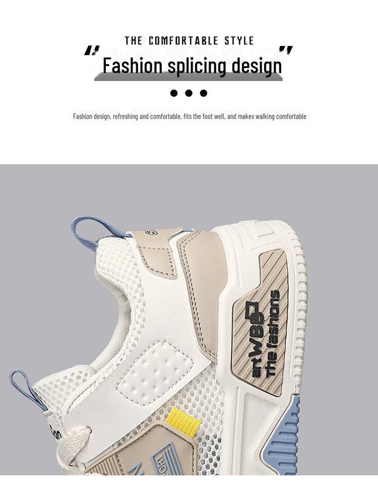 Men's Summer 2024 Trendy White Mesh Sneakers: Breathable and Stylish