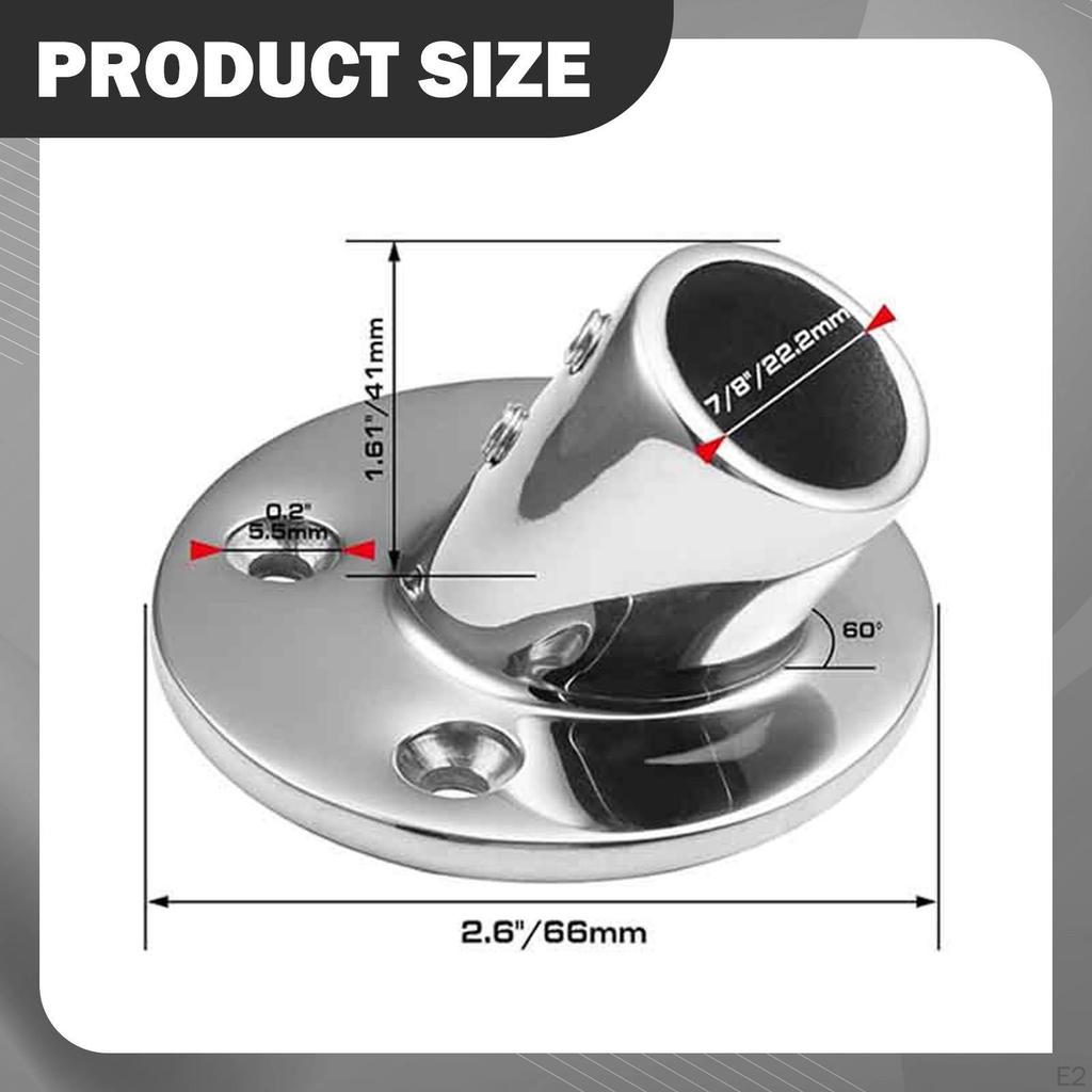 Boat Handrail Fitting 60 Degree Round Base High Performance Practical Spare Parts Premium Sturdy