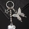 Silver Butterfly Star Women Irregular Liquid Butterfly Charm Bead Chain Ring Bag Pendant Gothic Accessories Bag Charm