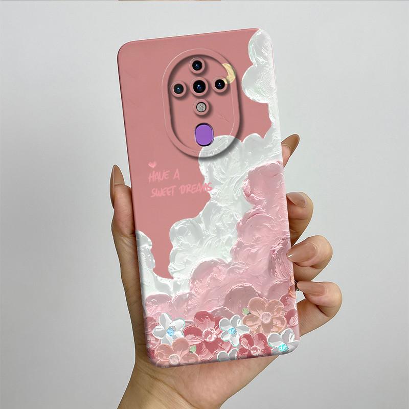 For Tecno Spark 6 KE7 Case Spark6 Silicone TPU Soft Phone Casing Sweet Painted Printed Shockproof Protective Back Cover