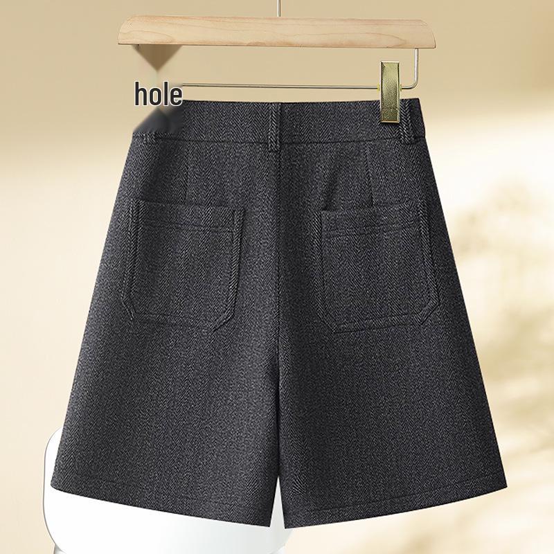 Women's High Waist Woolen A-line Shorts - 2025 Spring Collection