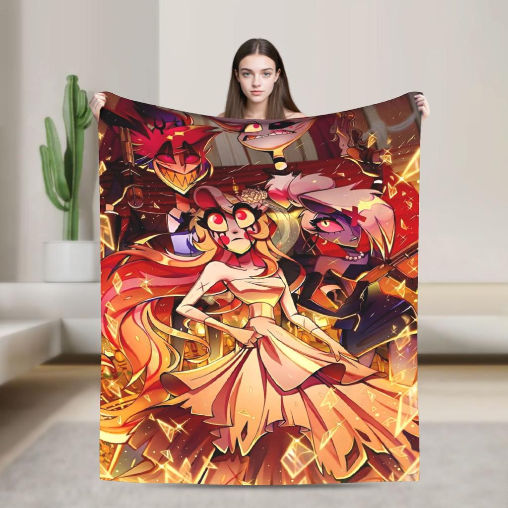 Hazbins Hotels Anime Blankets Quality Soft Warm  Bedding Throws Winter Decorative Living Room Print Bedspread