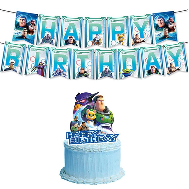 Buzz Lightyear Toy Story Birthday Party Decoration Set With Balloons Banner And Cake Toppers