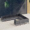 Day and Night - Day and Night Garden Furniture 10 Pieces and Gray Pine Wood Cushions