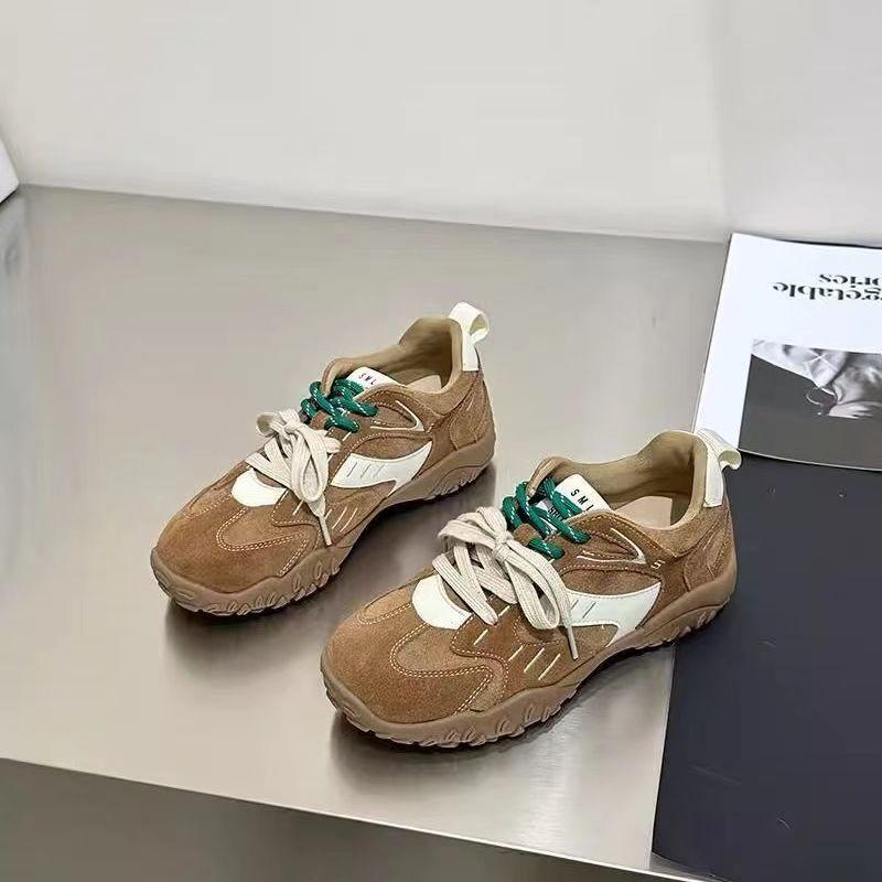 

Retro sports Forrest Gump shoes women s 2025 autumn and winter new versatile niche ins velvet warm sports casual shoes 40 коричневый