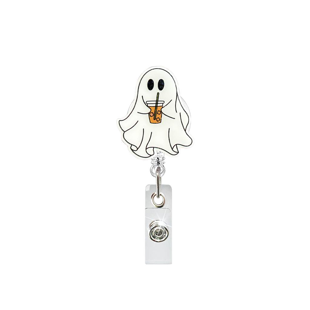 Funny Halloween Badge Reel Retractable For Nurse Doctor Horror Spooky Ghost Badge Holder With Alligator Clip Id Name Card Access