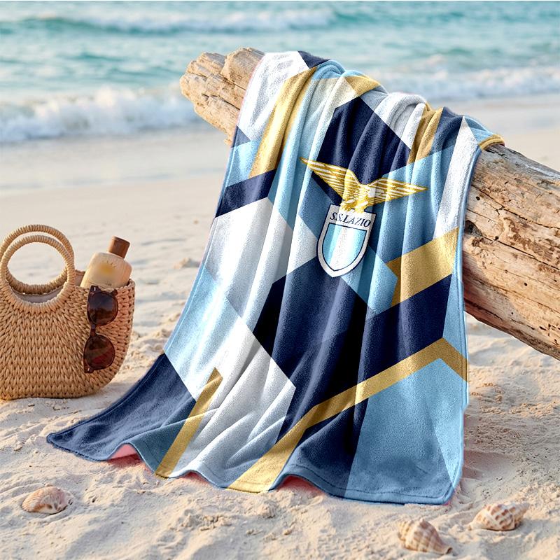 Lazio FC Print Microfiber Beach Towel Quick Dry Absorbent Large Towel For Beach Swimming Travel