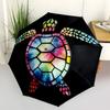 1pc Sea turtle Stained glass Automatic Folding Umbrella, Heavy Duty 8 Rib Iron Frame,  Suitable for Travel, Daily Use, Birthday, Decor Gift  70