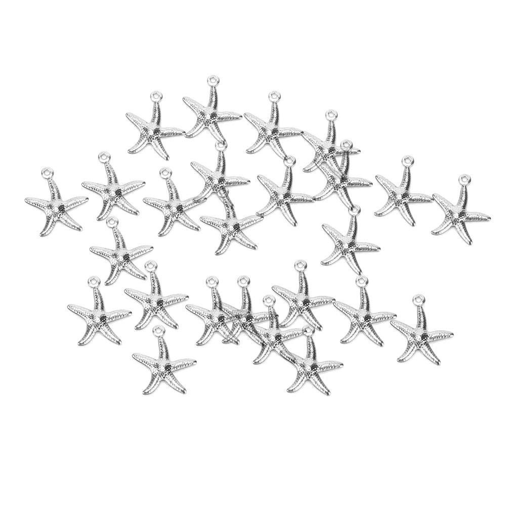 50pcs Stainless Steel Beach Jewelry Small Ocean Starfish Pendant Starfish Pendant Earring Making
