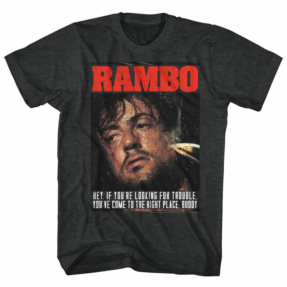 Rambo Gimme Dat Sizzle Black Heather Adult T-Shirt XXL