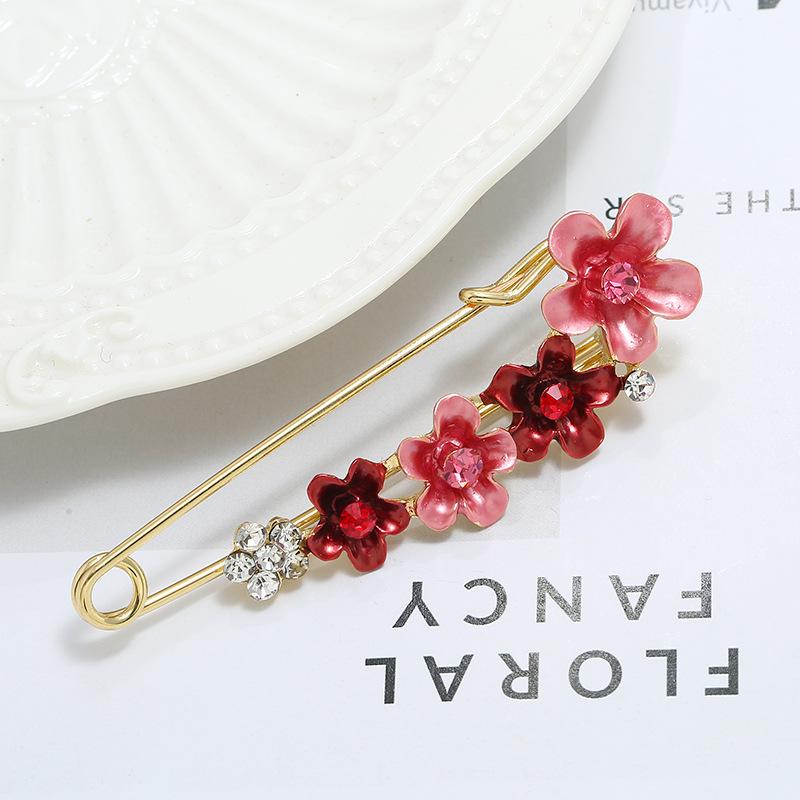 Oil silk scarf buckle brooch women's fixed clothes cardigan pin tulip flower temperament versatile accessories
