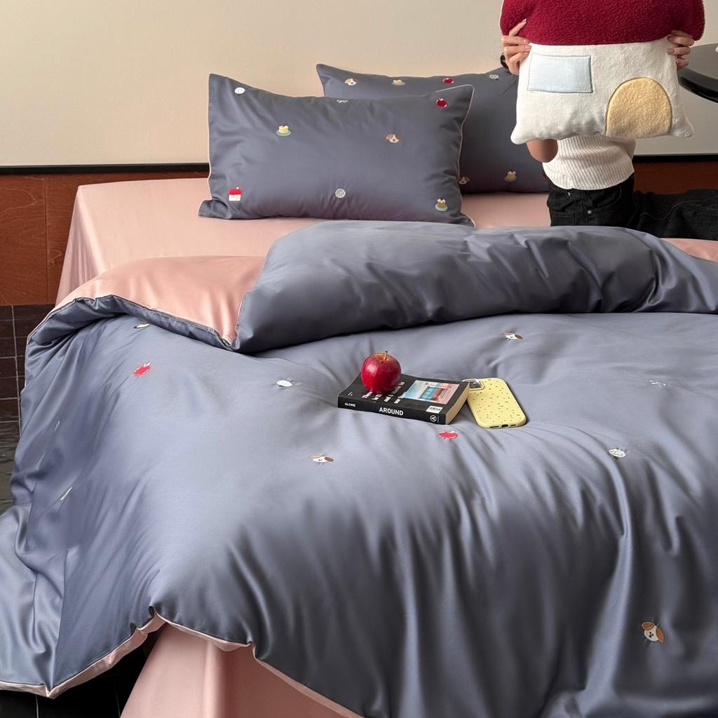 French Princess Style 100S Long-Staple Cotton Four-Piece Girl Heart Romantic Stamen Embroidered Bed Sheet Quilt Cover Bedding