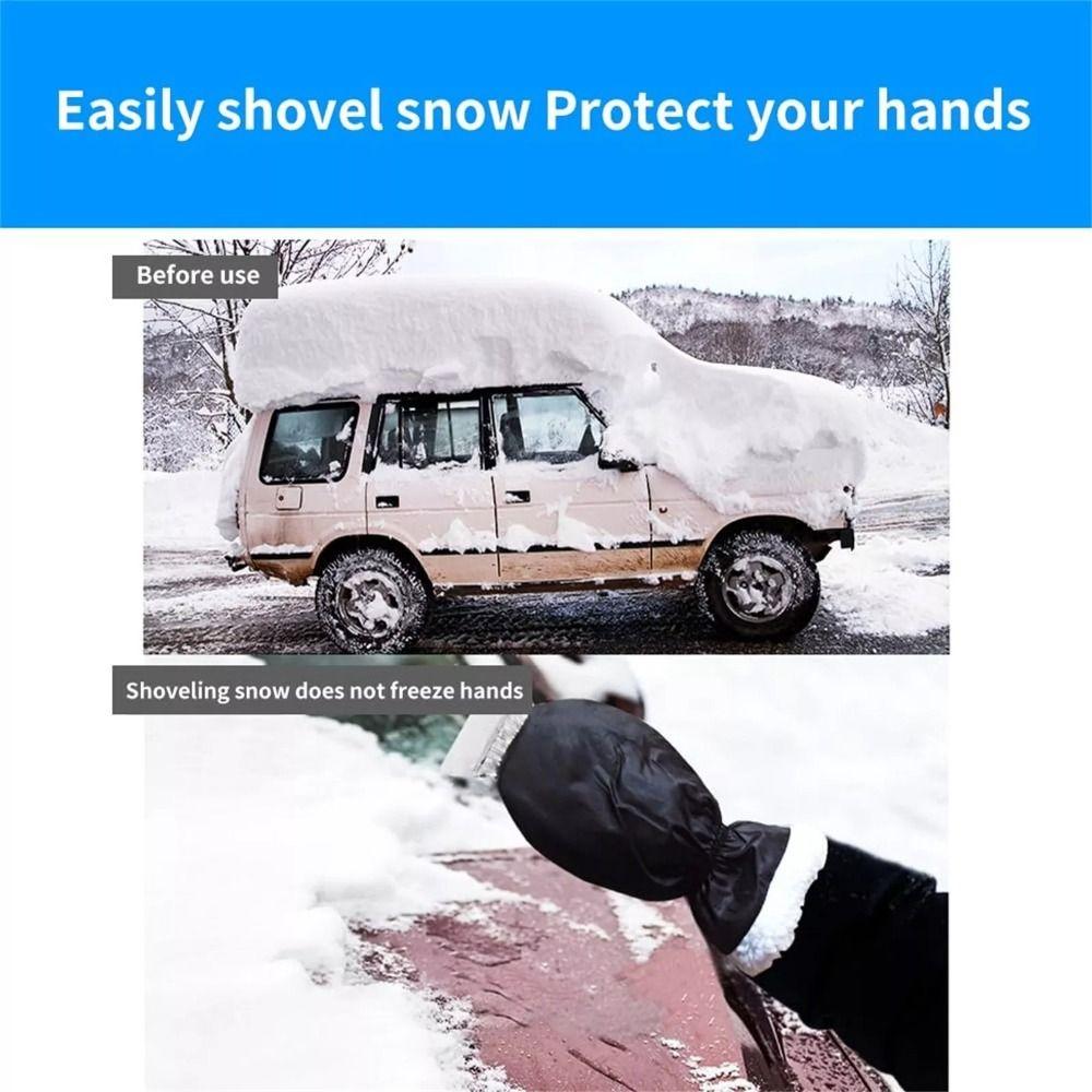 With Glove Snow Scraper Reusable Cleaning Snow Shovel Portable Car Ice Scraper  Auto Window