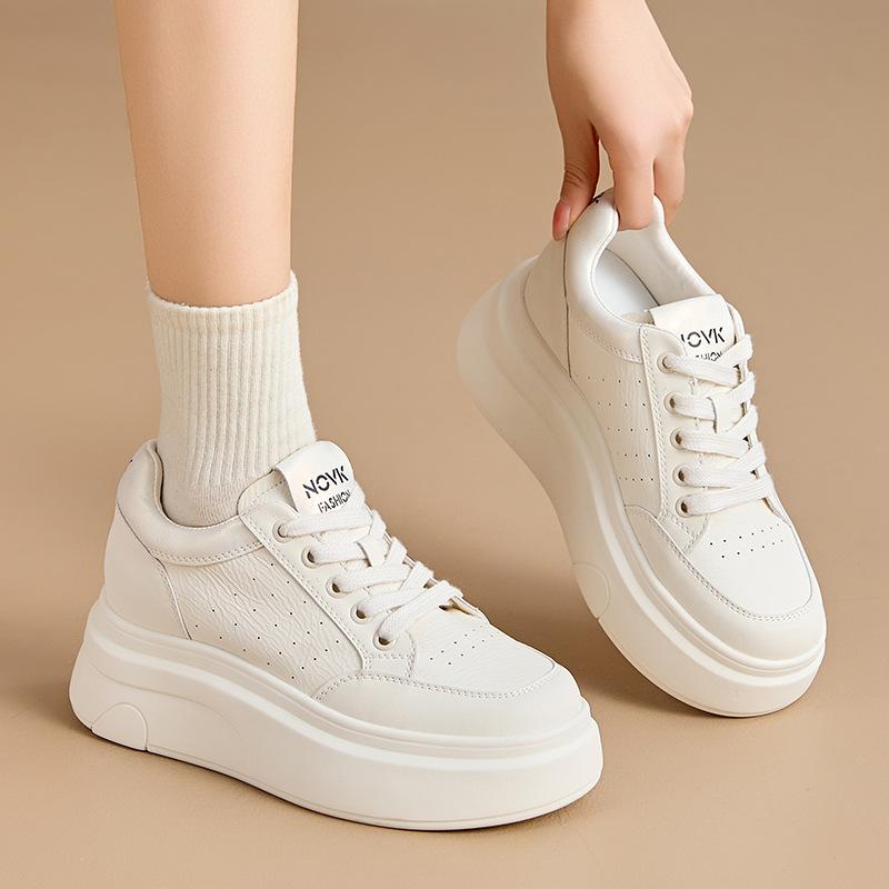 

inner height increase of 8 cm women s round head thick sole white shoes women s casual single shoes small women s shoes children versatile 34 белый