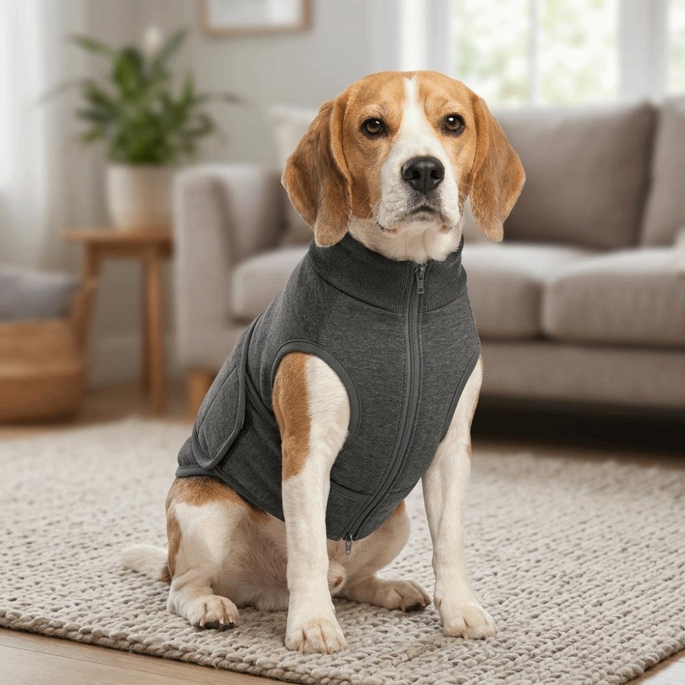Warm Keeping Dog Calming Jacket Soft Fabric Fear Relief Dog Apparel  Firework Occasions S