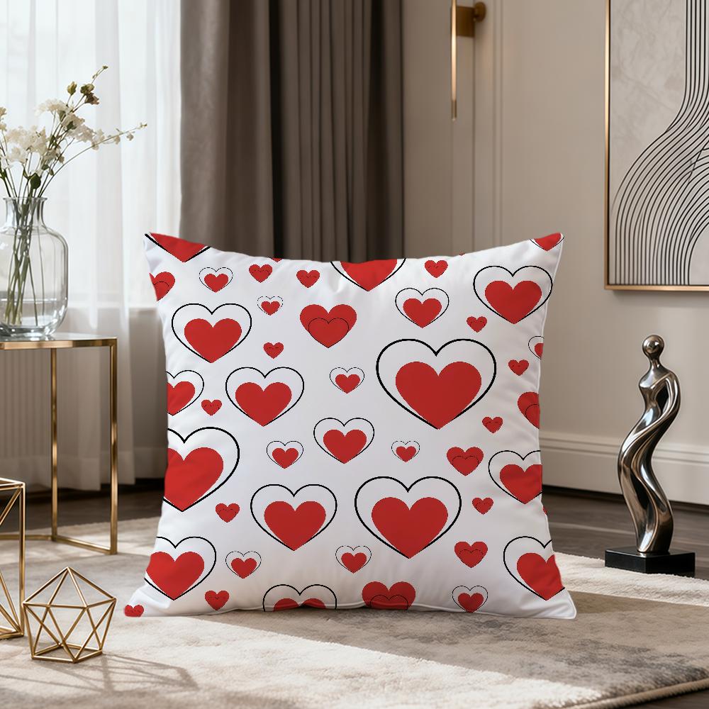 Fashion Modern White Day Loveyou Art Valentines Day Soft Comfort Pillowcase Sofa Nap Living Room Party Home Decor Pillowcover