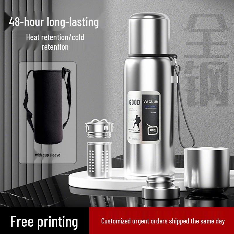 Drop-Resistant 316 Stainless Steel Travel Thermos Pot for Men - Portable, Large Capacity Outdoor Water Cup
