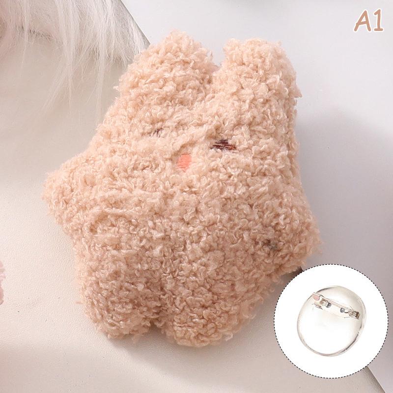 Cute Soft Cute Bear Pin Cartoon Plush Sweet Student Girl Children Uniform Lapel Clothes Hat Brooch Bag Pendant