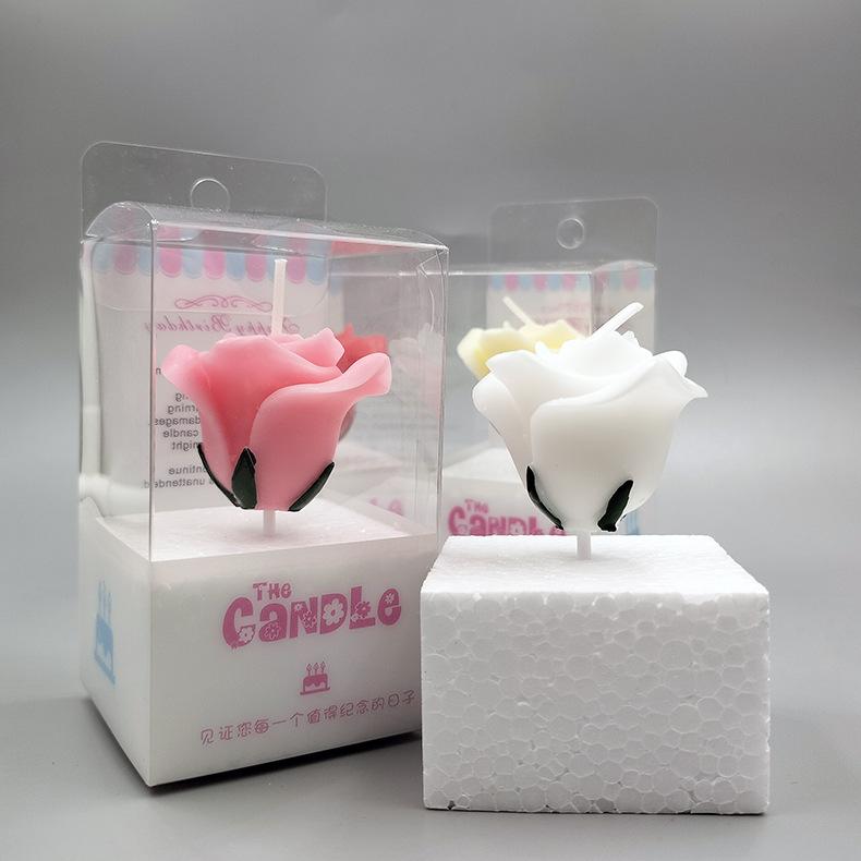 Simulated Rose Candles for Proposal, Valentine's Day, Wedding, Anniversary, Birthday Cake, Atmosphere Decoration Candle
