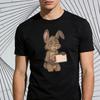 Batterie Leer Anthro Hase Shirt Charakter Grafik T-Shirt Pelzig Geschenk T-Shirt Flauschig Liebhaber Unisex T-Shirt Herren Freizeit Mode Baumwolle ...
