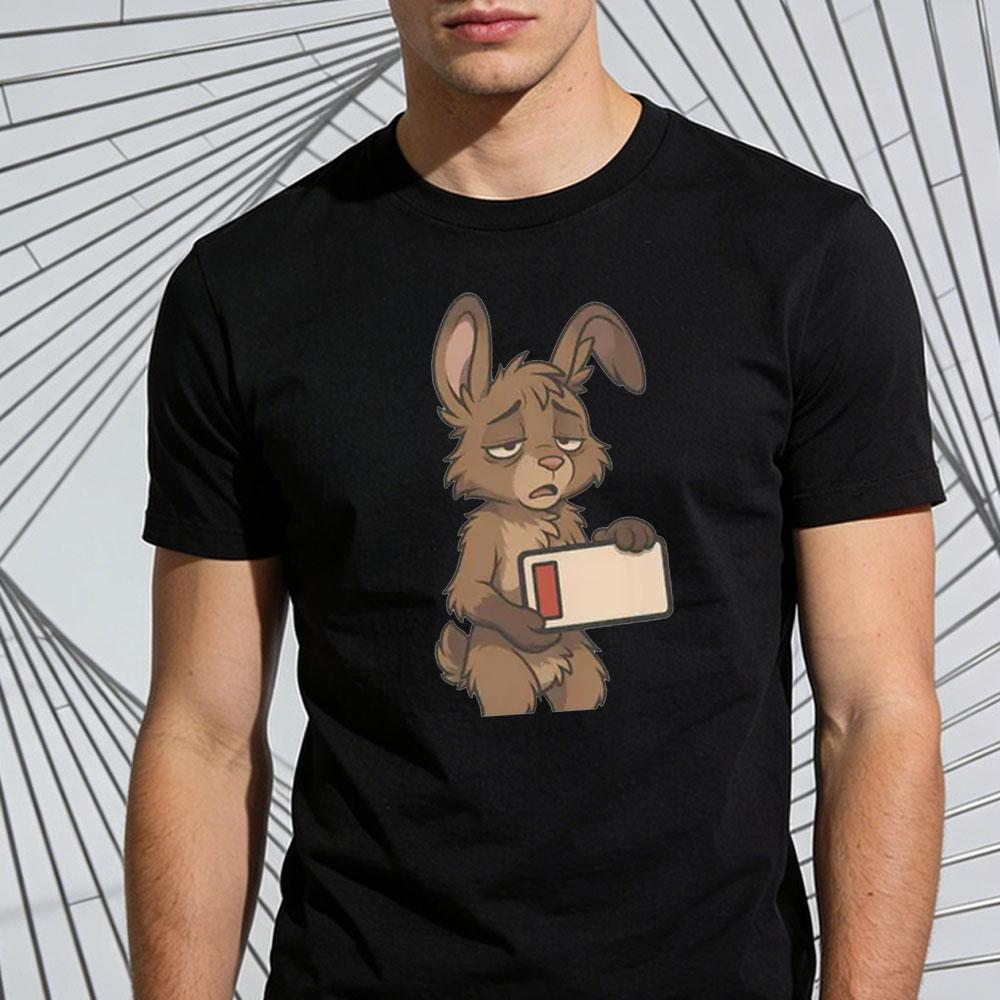 

Battery Low Anthro Bunny Shirt Character Graphic Tee Furry Gift Tshirt Fluffy Lover Unisex T-shirt Men Casual Fashion Cotton ... S