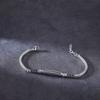 Custom Stainless Steel Fashion Bracelet Polished Black Zircon Inlaid Hip Hop Trendy Mens Street Wear Accessory