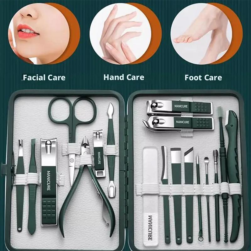 Professional 7-18 Piece Nail Care Kit Stainless Steel Manicure Nail Clippers High Aesthetic Value Portable and Practica Tools