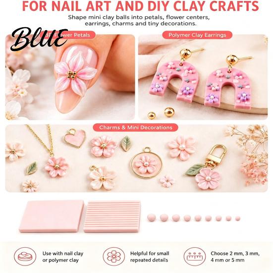 Handmade Jewelry Making Supplies 4Pcs Clay Gel Ball Roller Maker Tool, 2mm 3mm 4mm 5mm Bead Roller, Multi Groove Shaping Molds for DIY Earring, Flower