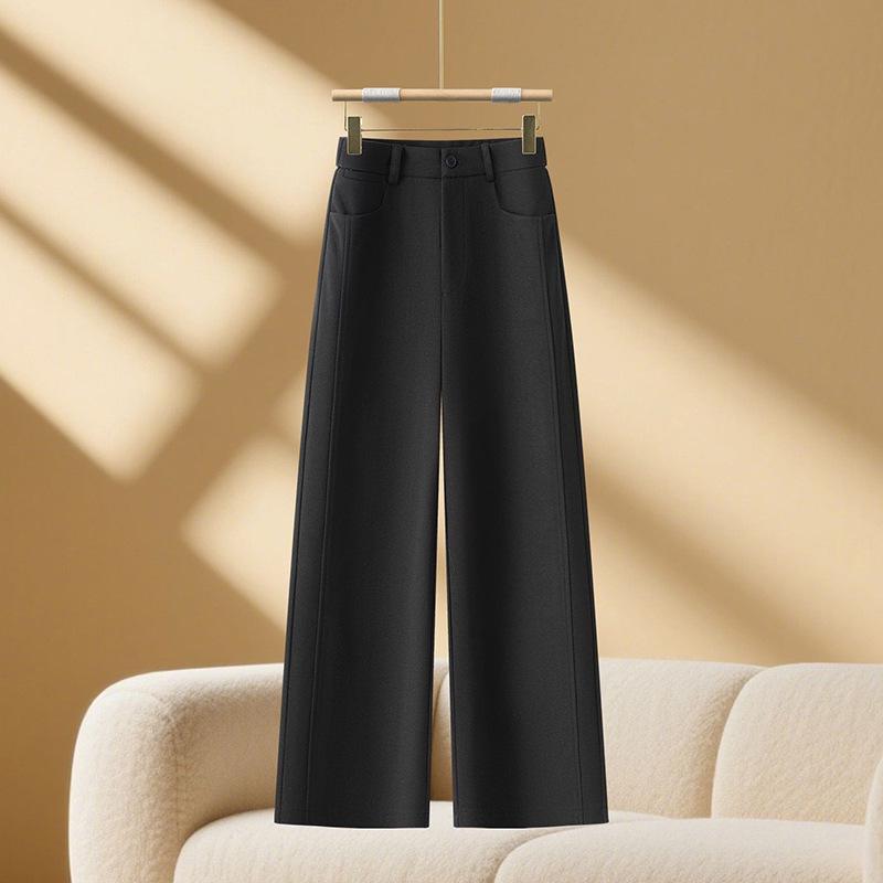 Women s High-Waist Slimming Woolen Wide-Leg Pants - Autumn/Winter 2025 Collection 3XL чёрный
