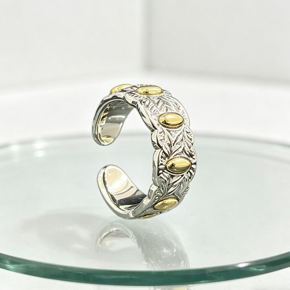 Vintage Seven Grain Ring Chinese Style Couple s Ring Fashion Open Ring for Women серебряный