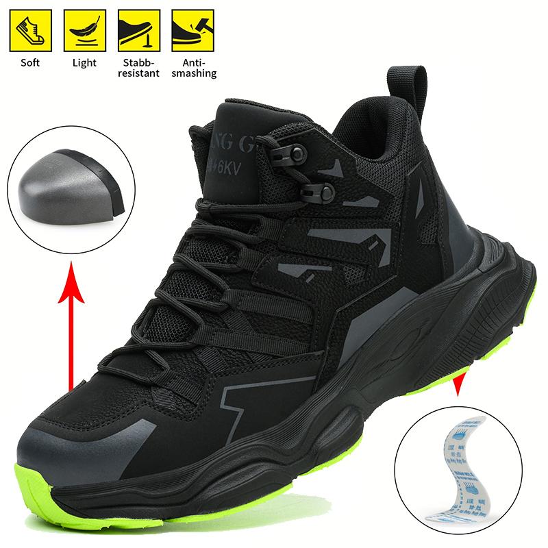 Work Safety Boots Men Indestructible Work Shoes Men Boots Construction Safety Shoes Anti-smash Anti-puncture Steel Toe Shoes