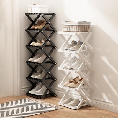 Bambus Faltbare Schuhe Organizer Lagerung Regal Starke Last-lager Tragbare Freistehende Eingangsbereich