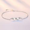 VENTFILLE 925 Sterling Silver Star Bracelet Fashion Korean Five-pointed Star Crystal Double Bracelet