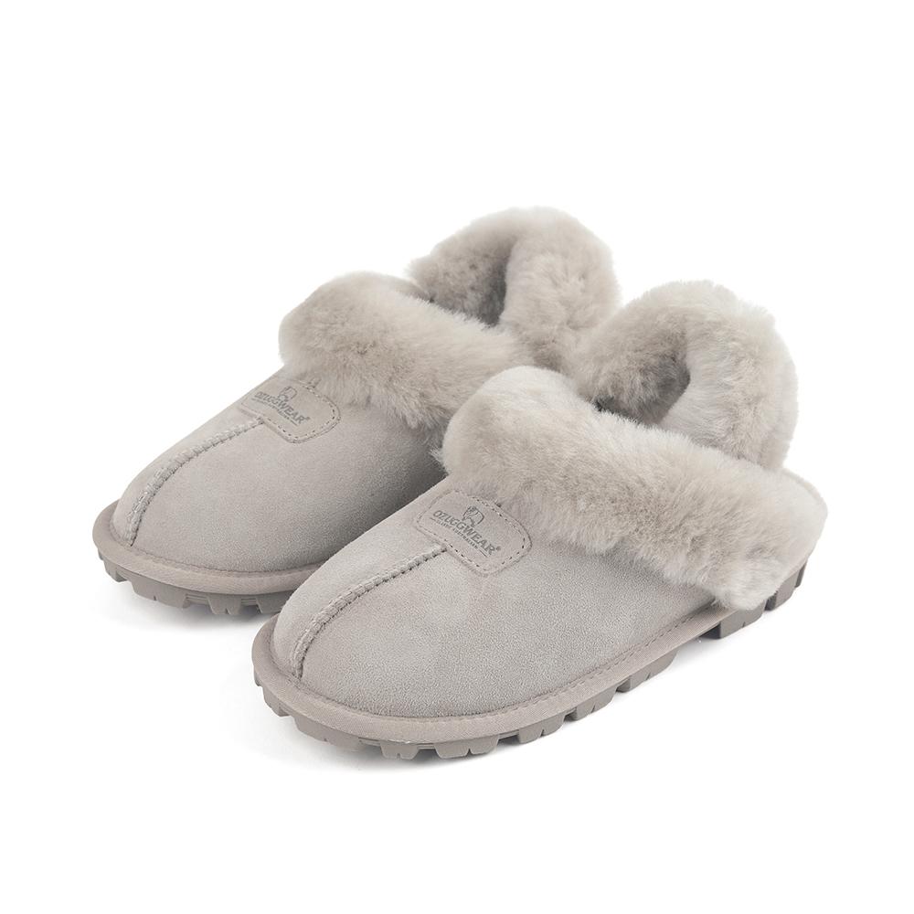 Oz Ugg Wear Adult Cogette Slippers Wool Strap Taupe