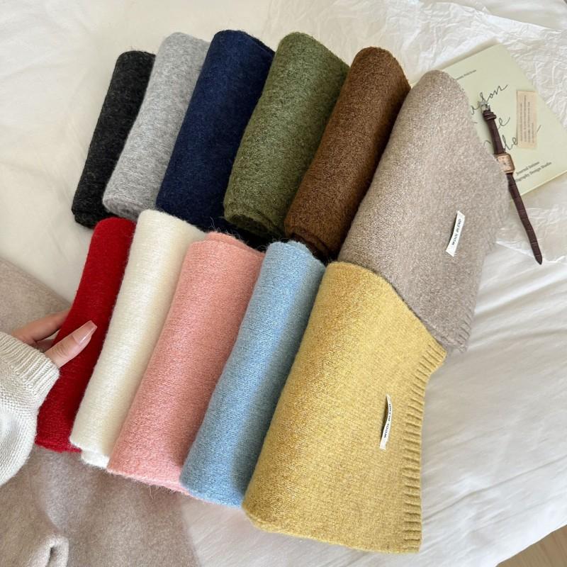Womens Wool Blend Knit Scarf Winter Warm Solid Color Fashionable Accessory Cold Weather