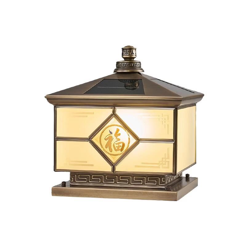 oeny Ancient Bronze Diamond Fook Outdoor Pillar Light
