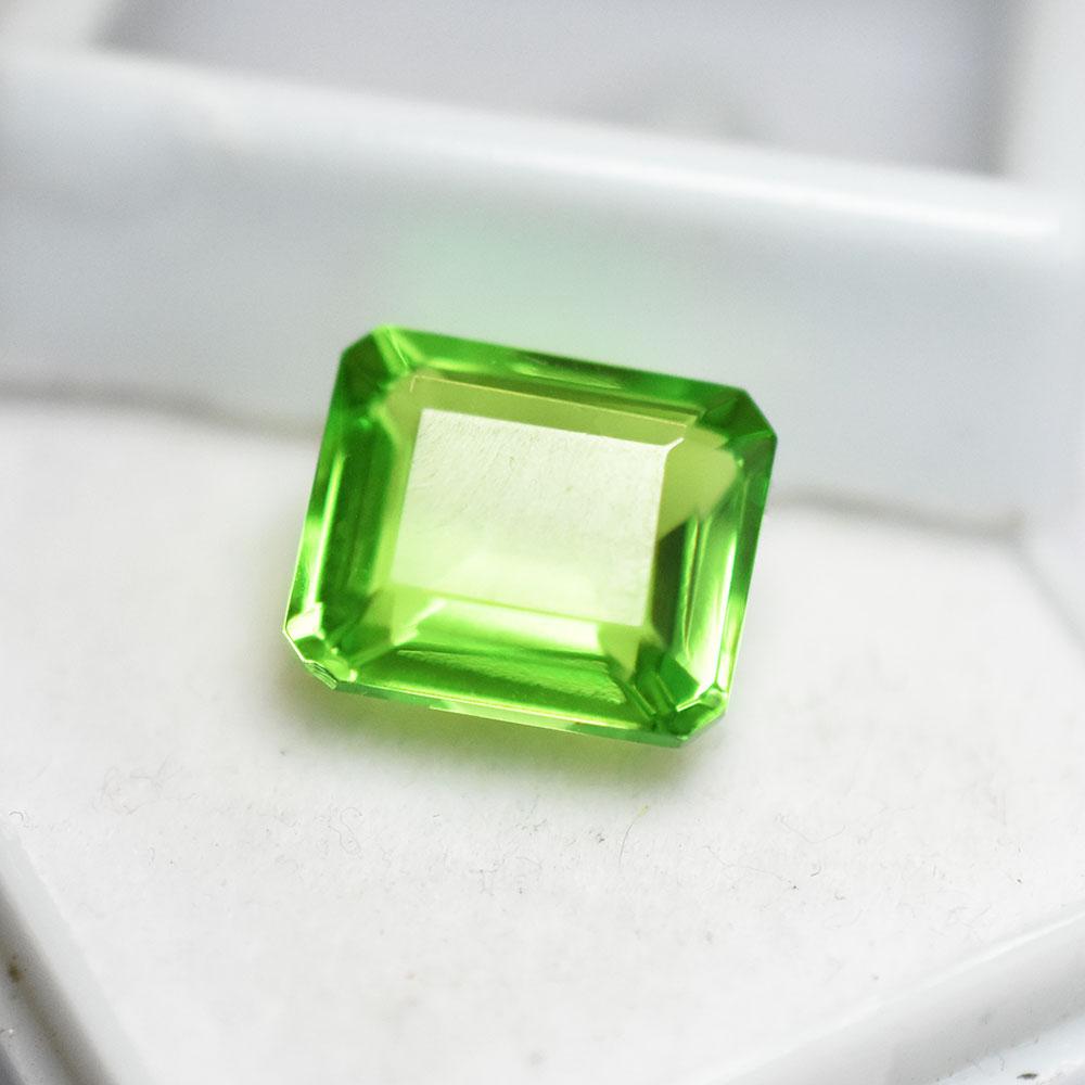 7.30 Carat   Natural Green PERIDOT Fine Emerald Cut Loose Gemstone