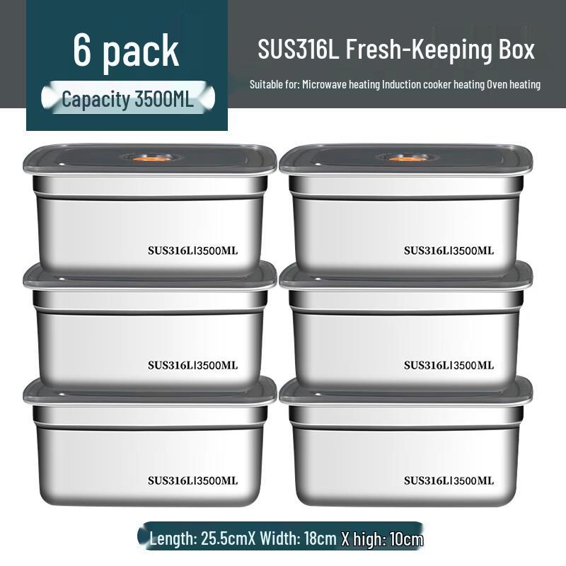 316 Stainless Steel Food Storage Container with Lid