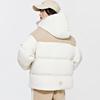 Women's Retro Hooded Color-Block Short Down Jacket K0D82YY02