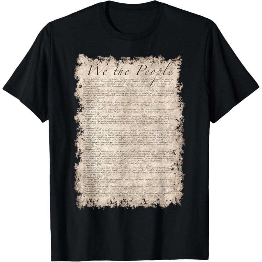 Bill of Rights US Constitution on sepia parchment paper T-Shirt XXXXXL