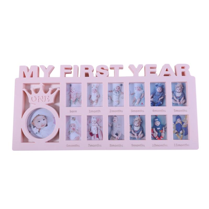 My First Year Baby Keepsake Frame 0-12 Months Pictures Photo Frame Souvenirs Kids Growing Memory Gift