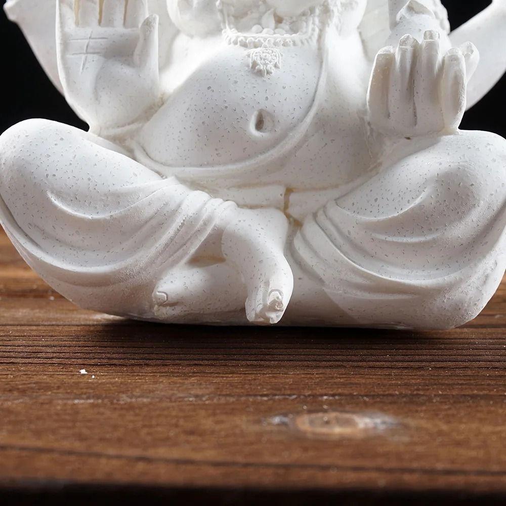 Elefantenfigur Sandstein Ganesha Sitzend Meditation Buddha Elefantenstatue Innen