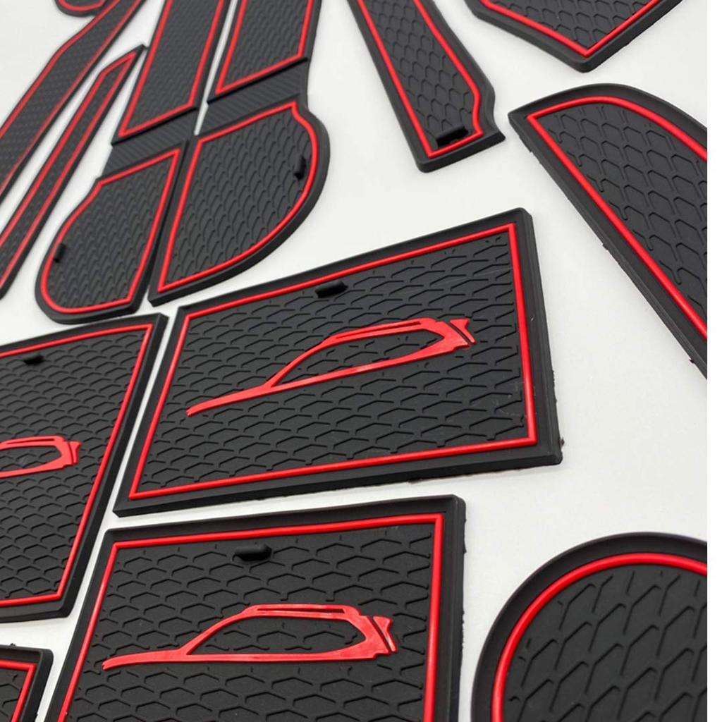 Start Side Interior Rubber Mat for Subaru Forester Series 5th Custom Accessory SK9/SK (New Generation), Design, Black/Red (Interior Mat)