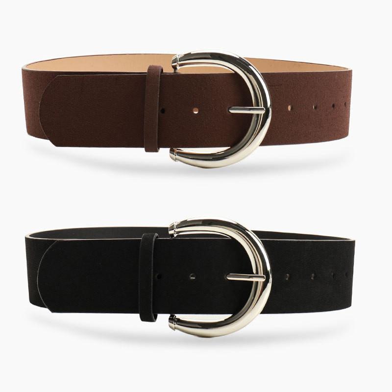 Womens Chic Faux Leather Belt With Alloy Buckle For Summer Fashion