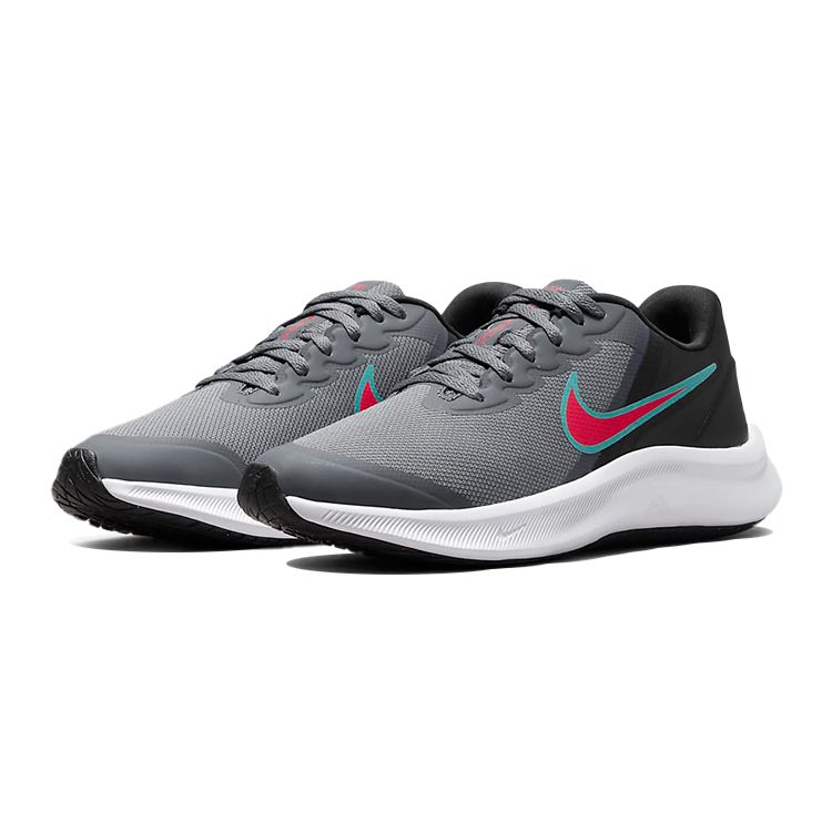Nike Star Runner 3 GS Smoke Grey Siren Red Kids Sneakers Black DA2776-008