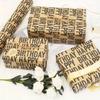 1Set/10pcs Black Kraft Birthday Wrapping Paper, "Happy Birthday" Printing, Flat Folding Gift Wrapping