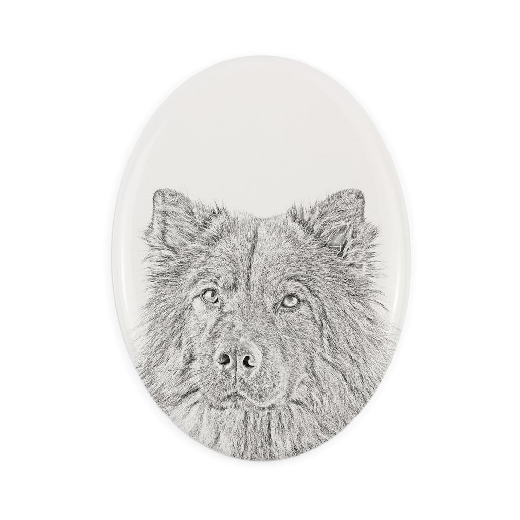 Eurasian, Eurasier – Commemorative plaque with a photo of a dog, tombstone with a print | Art-Dog