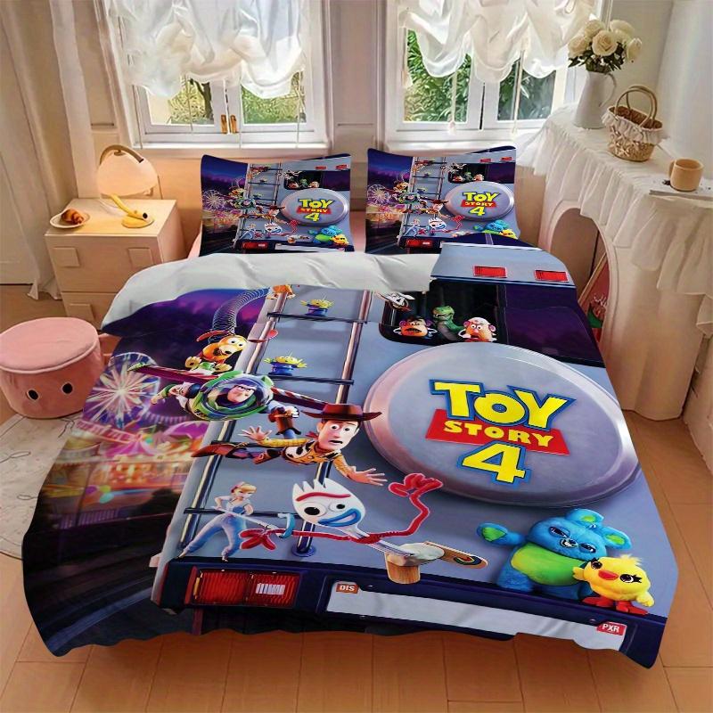3pcs Toy Story 4 Movie Design Bedding Set Includes Quilt Cover and Pillowcases, Suitable for All Seasons D077