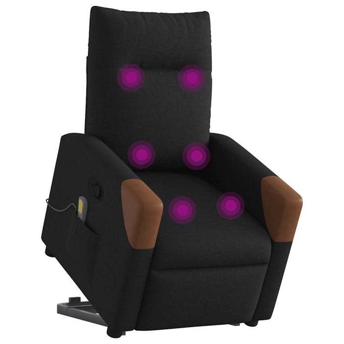 VidaXL Reclining Massage Armchair Black Fabric 3324016