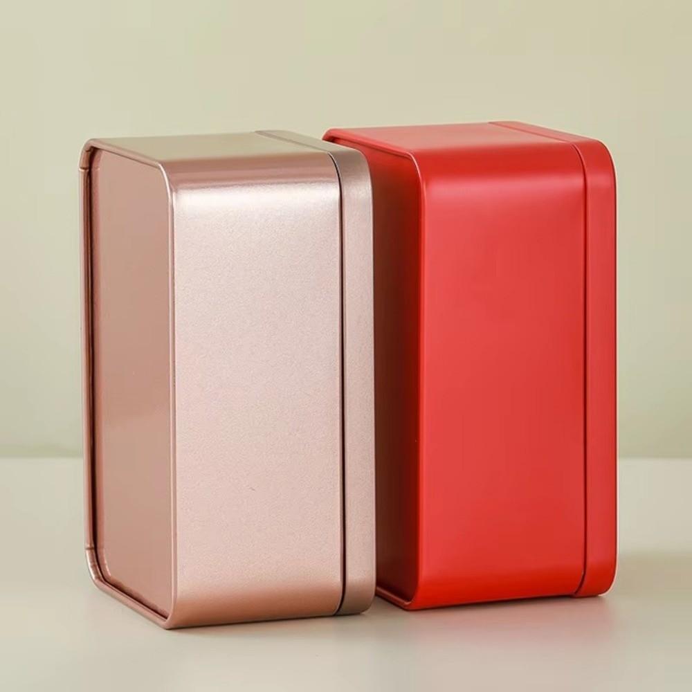 Mini plechová dóza Čtvercové úložné krabičky Přenosná kovová plechová dóza Na čaj bonbóny sušenky